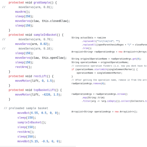 Android studio robot code